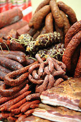 Image showing sausages and smoked meat