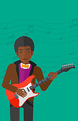 Image showing Musician playing electric guitar.