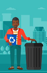 Image showing Man with recycle bins.