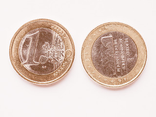 Image showing  Dutch 1 Euro coin vintage