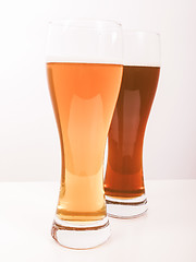 Image showing  Two glasses of German beer vintage