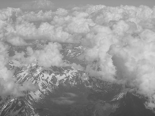 Image showing Black and white Clouds on Alps