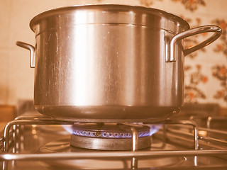 Image showing  Saucepot on cooker vintage