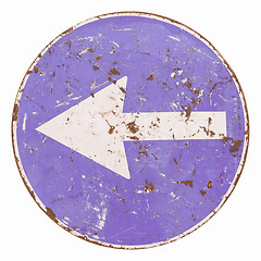 Image showing  Keep left sign isolated vintage