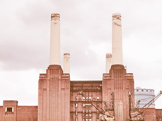 Image showing Battersea Powerstation, London vintage