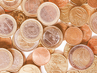 Image showing  Euro coins vintage