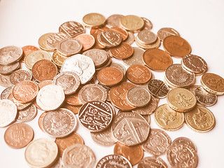 Image showing  Pound coins vintage