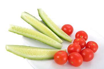 Image showing Cucumber and Tomatoes