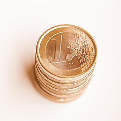 Image showing  Euro coins vintage