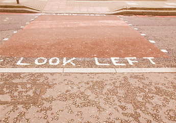 Image showing  Look Left sign vintage