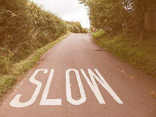 Image showing  Slow sign vintage