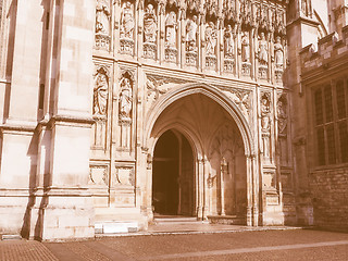 Image showing Retro looking Westminster Abbey in London