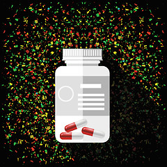 Image showing White Plastic Pill Bottle