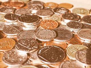 Image showing  Pound coins vintage