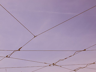 Image showing  Overhead tram line vintage