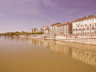 Image showing River Po Turin vintage