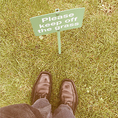 Image showing  Keep off the grass vintage