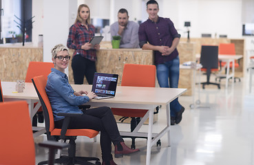 Image showing business people group portrait at modern office