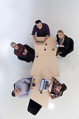 Image showing aerial view of business people group on meeting