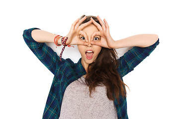 Image showing happy teenage girl making face and having fun