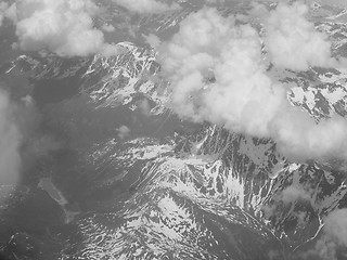 Image showing Black and white Clouds on Alps