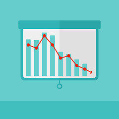 Image showing Background of projector roller screen with decreasing chart.