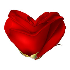 Image showing Red valentine heart made with rose flower. EPS 10