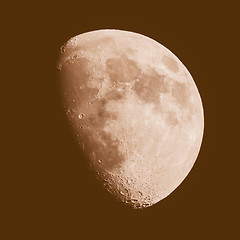 Image showing Retro looking Gibbous moon