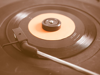 Image showing  Vinyl record on turntable vintage