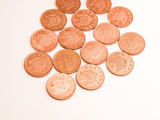 Image showing  One Penny coins vintage