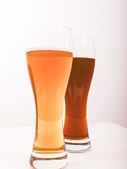 Image showing  Two glasses of German beer vintage