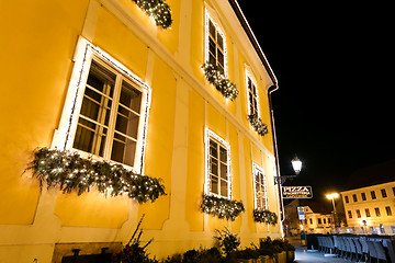Image showing Christmas decoration on building