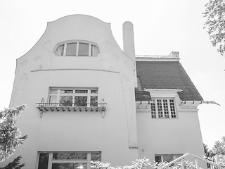 Image showing Black and white Glueckert House in Darmstadt