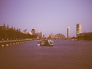 Image showing Retro looking River Thames in London