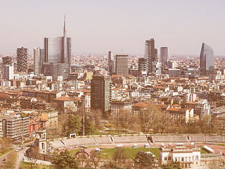 Image showing Milan aerial view vintage