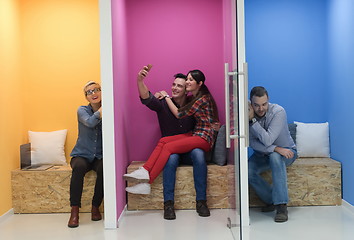 Image showing group of business people in creative working  space