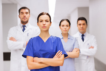 Image showing group of medics or doctors at hospital