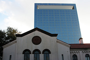 Image showing Church and Skyscraper