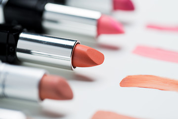 Image showing close up of lipsticks range