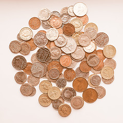 Image showing  Pound coins vintage