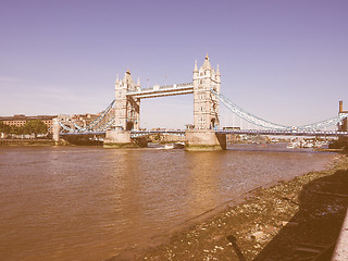 Image showing Retro looking Tower Bridge in London
