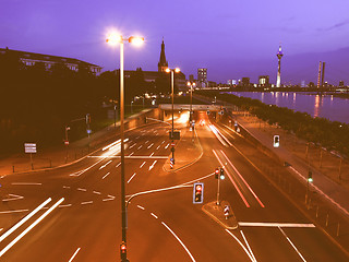 Image showing  Crossroads at night vintage