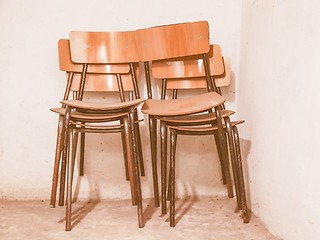 Image showing  Piled chairs vintage