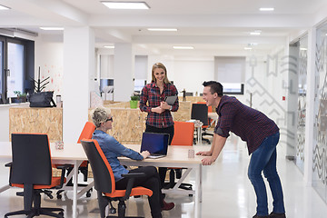 Image showing business people group portrait at modern office