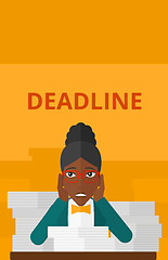 Image showing Woman having problem with deadline.