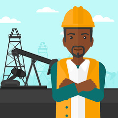 Image showing Cnfident oil worker.