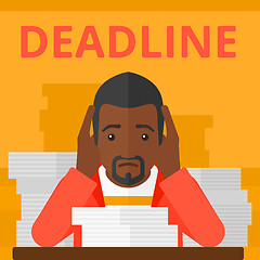 Image showing Man having problem with deadline.