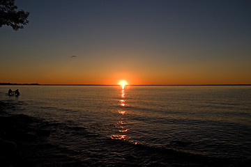Image showing sunset simcoe lake ontario canada