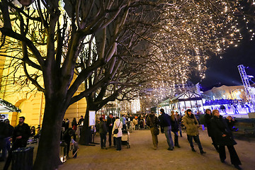 Image showing Decorated trees in King Tomislav Park 