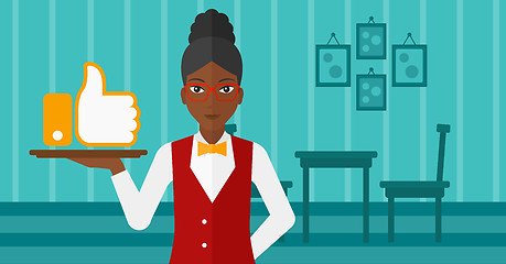 Image showing Waitress with like button.